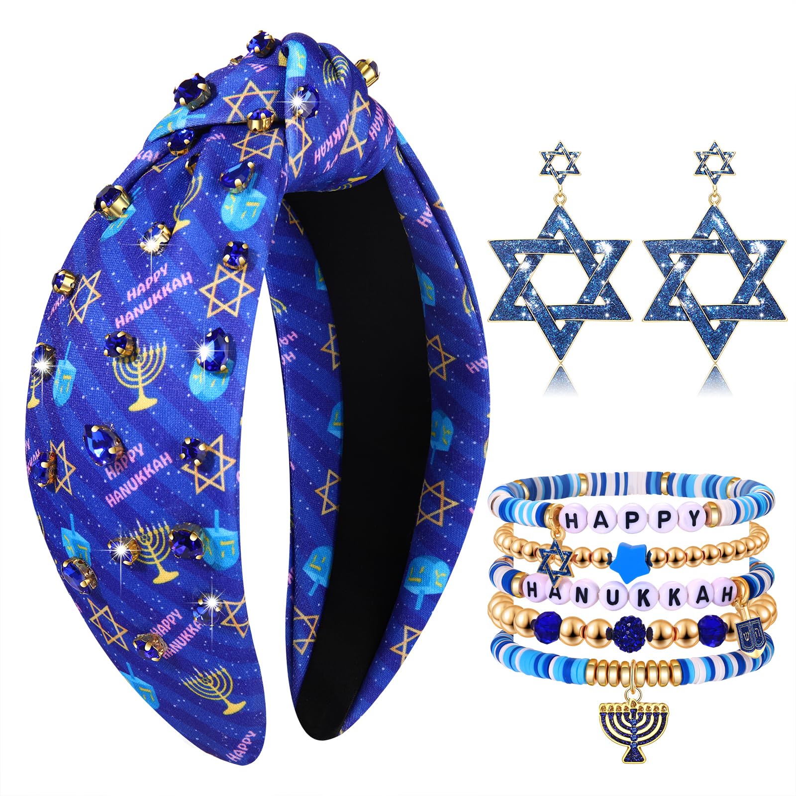 Amazon.com: CEALXHENY Hanukkah Headbands for Women Hanukkah Heishi